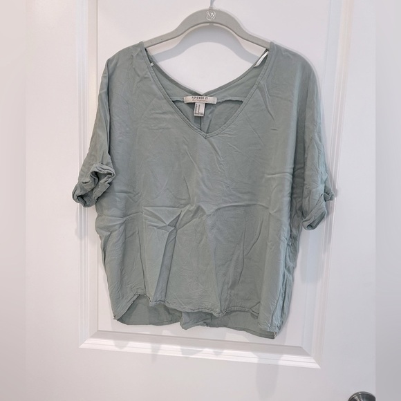 Forever 21 Blue Short Sleeve Top Size Medium - Picture 1 of 9